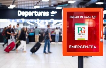 ‘Emergen-tea’ box at London Luton Airport