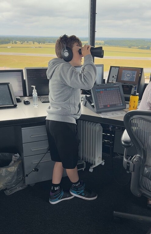 Seth in Drinkell in London Luton Airport control tower Seth in Drinkell in London Luton Airport control tower