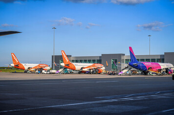 easyJet and Wizz Air on apron