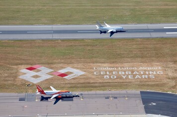 80th anniversary field painting on airfield