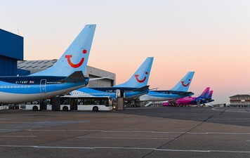 Spring sunset at London Luton Airport