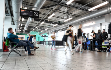 Passengers waiting to board