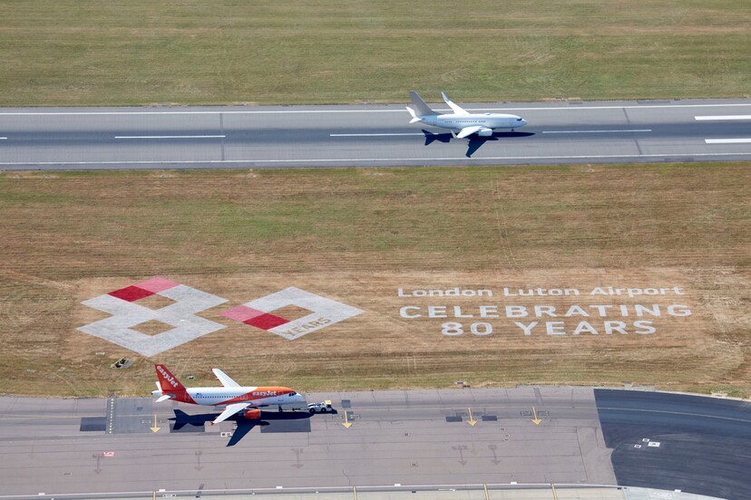 80th anniversary field painting on airfield