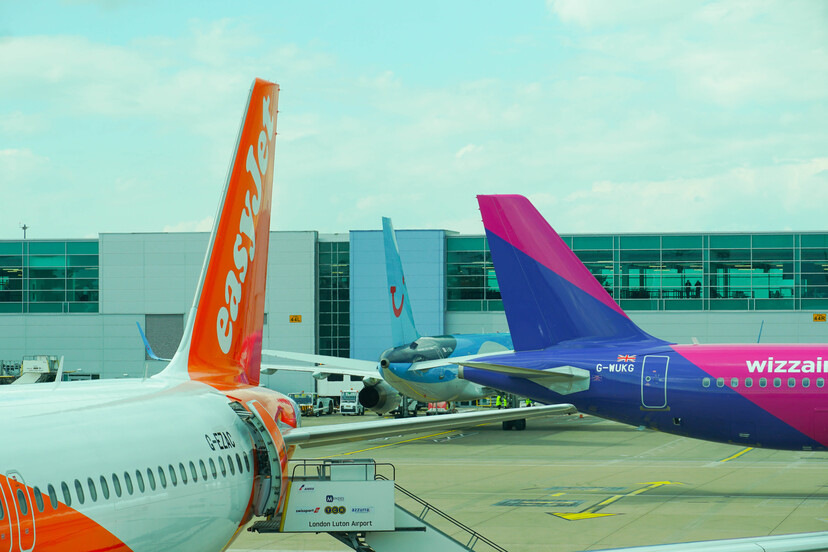 easyJet, Wizz and Tui tailfins